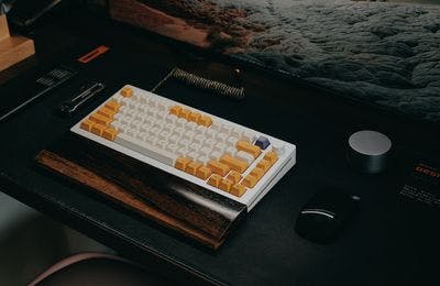 The right computer keyboard on the table